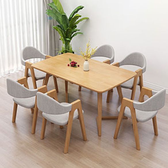 Fixed Wood Top Kitchen Table Set with 4 Legs Base Dining Table Sets for Dining Room Clearhalo 'Dining Room Sets' 'Dining Tables & Seating' 'dining_room_set' 'furn' 'furn_dining_room_set' 'Furniture' 'furniture_dining_room_set' 'Kitchen & Dining Furniture' 'kitchen&dining_furn' 'kitchen' 1200x1200_987dcba3-9ddc-4aab-a10a-379eb9f1478a