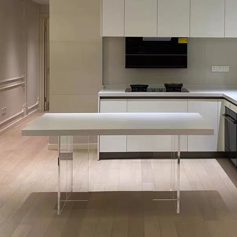 Rectangle Wood Top Dining Table Acrylic Base Modern Dining Table for Living Room Clearhalo 'Dining Tables & Seating' 'Dining Tables' 'dining_table' 'furn' 'furn_dining_table' 'Furniture' 'furniture_dining_table' 'Kitchen & Dining Furniture' 'kitchen' 'kitchen_dining_table' 1200x1200_987de2ee-a0e6-4a13-8df5-0f3b2227c2ec