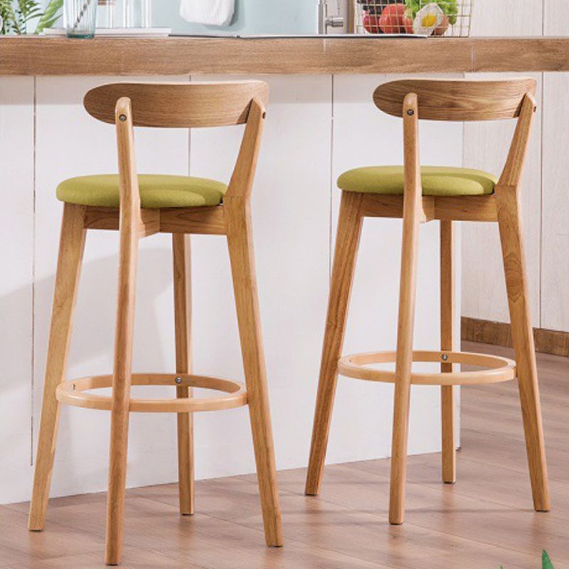 Scandinavian Dessert Shop Beech Stool Matte Finish Upholstered Bar Stools Clearhalo 'Bar Furniture' 'Bar Stools' 'bar_stools' 'Furniture' 'furniture_bar_stools' 'Kitchen & Dining Furniture' 1200x1200_987f00ec-7c87-4566-94ba-cbc1304247a3