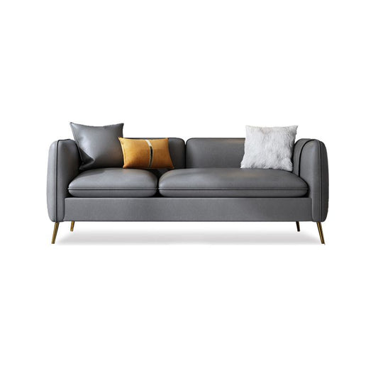 Glam Grey Standard Square braccio quadrato soggiorno in pelle divano resistente alle macchie