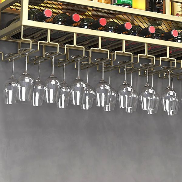 Metal Modern Wine Holder Rack Wall Mounted Wine Bottle & Glass Rack with Stemware Holder Clearhalo 'furn' 'furn_wine_racks' 'Furniture' 'Kitchen & Dining Furniture' 'Wine Racks' 'wine_racks' 1200x1200_9880a9d4-5603-4d3e-ba9b-d2b72ba1a04a