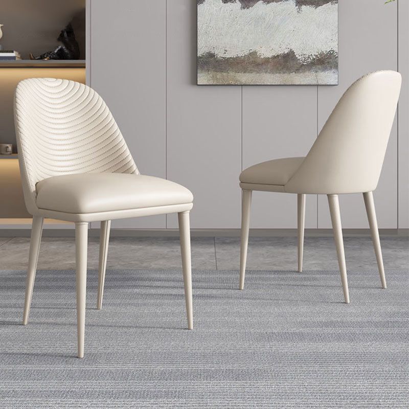 Modern Style Faux Leather Dining Chairs Metal Armless Dining Chair for Home Use Clearhalo 'Dining Chairs' 'Dining Tables & Seating' 'dining_chair' 'furn' 'furn_dining_chair' 'Furniture' 'Kitchen & Dining Furniture' 1200x1200_9882f11b-e76e-4873-8131-865515f79e6b