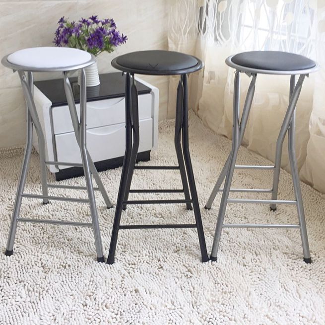 Modern Armless Foldable Counter Stool Steel Cashier Bar Stool with Pedal Clearhalo 'Bar Furniture' 'Bar Stools' 'bar_stools' 'furn' 'furn_bar_stools' 'furniture_bar_stools' 'Kitchen & Dining Furniture' 'kitchen&dining_furn' 'kitchen' 'kitchen_furn' Furniture' 1200x1200_9883c1f7-753a-4d24-a83f-a33f653b7283