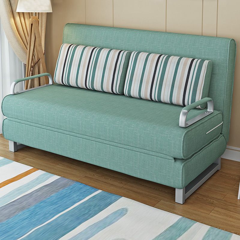 Cotton Blend Contemporary Sofa Bed Square Arm Convertible Sofa