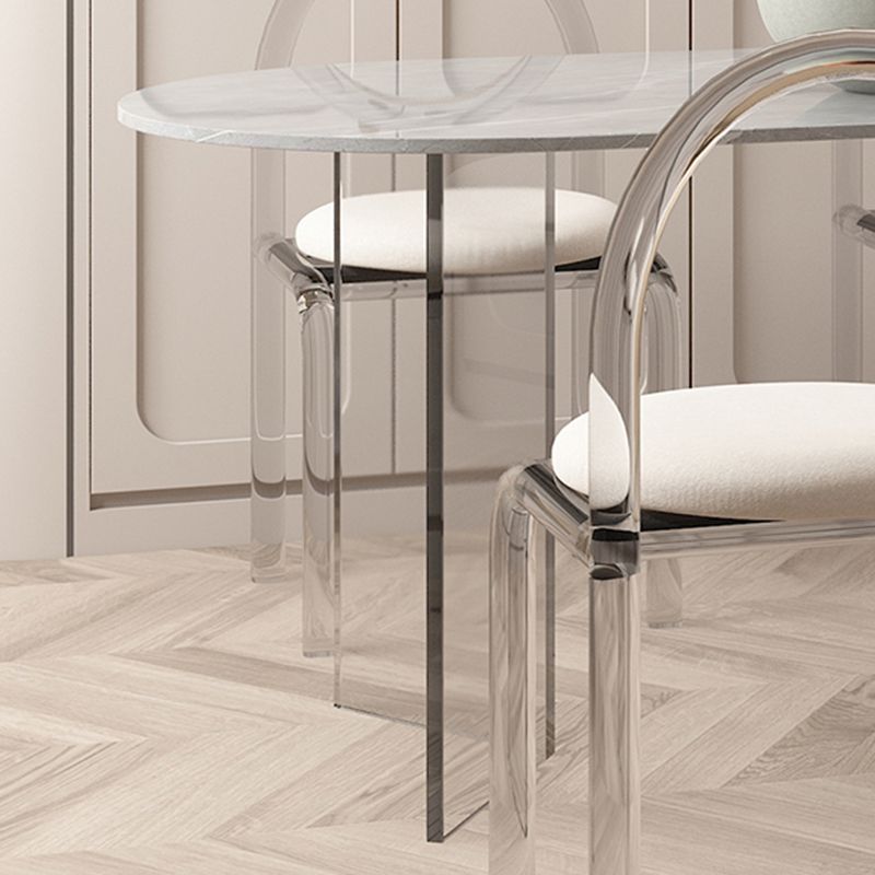 Mesa moderna de forma irregular, mesa de piedra sinterizada con pedestal doble
