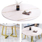 Round Traditional Luxury Dining Table Sintered Stone Table with Double Pedestal,31.5"L x 29.5"H Clearhalo ' dining_table' 'Dining Tables & Seating' 'Dining Tables' 'furn' 'furn_dining_table' 'Furniture' 'furniture_dining_table' 'Kitchen & Dining Furniture' 'kitchen&dining_furn' 'kitchen' 'kitchen_dining_table' 1200x1200_9884cc41-a9ad-46e4-8c82-4992bbaf1c14