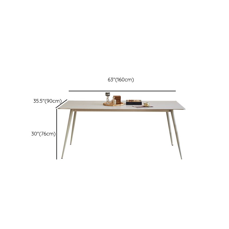 Mesa de comedor blanca Mesa de comedor de piedra sinterizada para cocina
