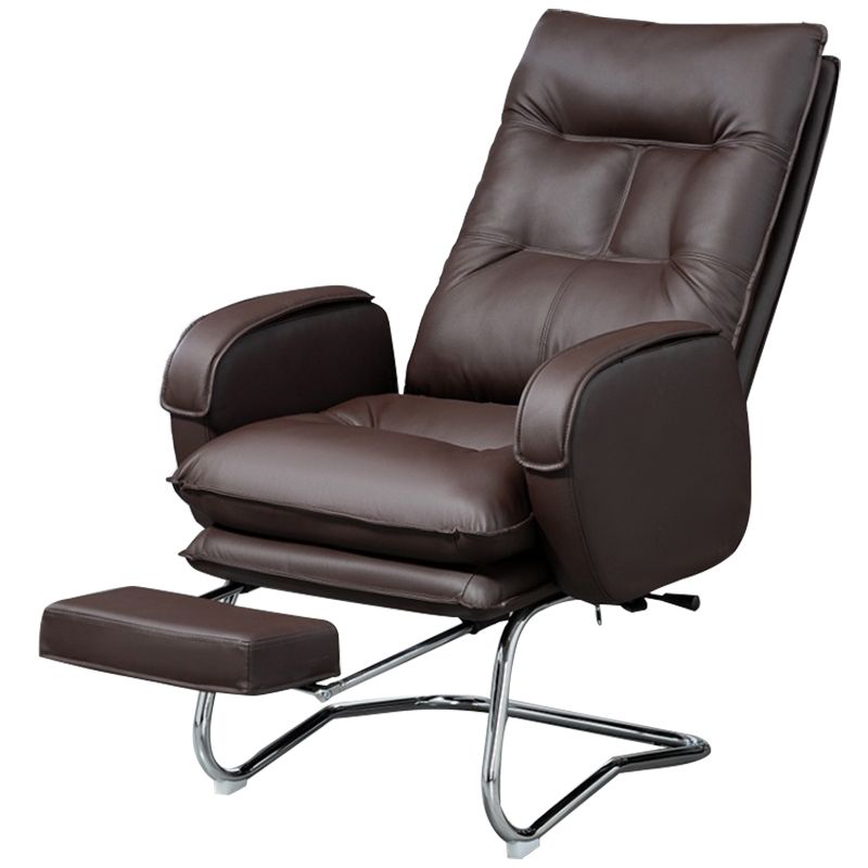 Modern Armless Office Chair Leather No Distressing No Wheels Ergonomic Desk Chair Clearhalo 'furn' 'furn_office_chair' 'Furniture' 'Office Chairs' 'Office Furniture' 'office_chair' 1200x1200_98850081-d674-4d1e-83eb-e57e60c0b8ef