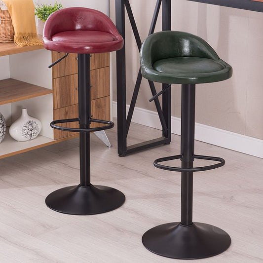 Modern Liftable Backrest Counter Stool Steel Household Bar Stool with Cushion and Pedal Clearhalo 'Bar Furniture' 'Bar Stools' 'bar_stools' 'furn' 'furn_bar_stools' 'furniture_bar_stools' 'Kitchen & Dining Furniture' 'kitchen&dining_furn' 'kitchen' 'kitchen_furn' Furniture' 1200x1200_98858bf9-ceb4-4418-80a6-edcdd693c4d7