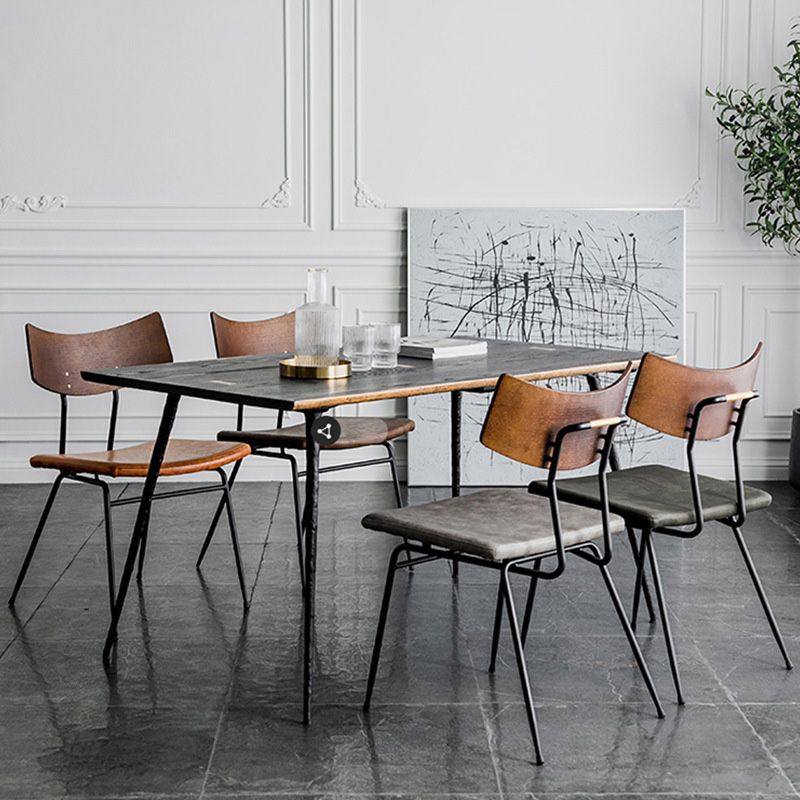 Metal Industrial Style Side Chair Open Back Armless Chair for Patio Use Clearhalo 'Dining Chairs' 'Dining Tables & Seating' 'dining_chair' 'furn' 'furn_dining_chair' 'Furniture' 'Kitchen & Dining Furniture' 1200x1200_98863540-39d9-49cb-9c18-b6a02eb8fa86