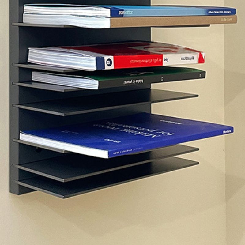 Industriële metalen boekenkast zwevende back -boekenplank met planken