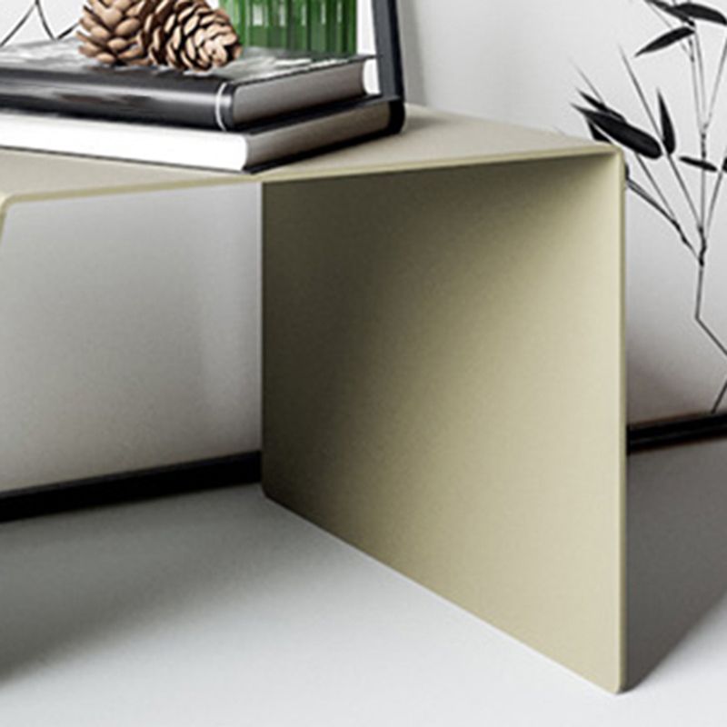 11.8-Inch Tall End Table Sled Metal Geometric Sofa Side Table Clearhalo 'Coffee & Accent Tables' 'End & Side Tables' 'end_side_tables' 'furn' 'furn_end_side_tables' 'Furniture' 'Living Room Furniture' 1200x1200_98875616-6289-43c8-b1d5-9e5c2a0096d1