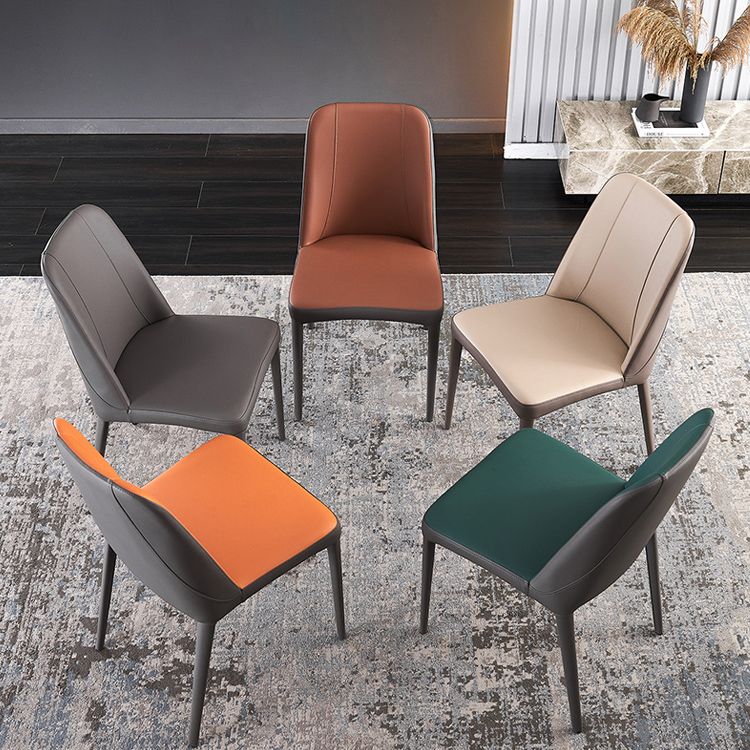 Contemporary Metal Dining Room Chairs Parsons Armless Chair for Home Use Clearhalo ' kitchen&dining_furn' 'Dining Chairs' 'Dining Tables & Seating' 'dining_chair' 'furn' 'furn_dining_chair' 'Furniture' 'furniture_dining_chair' 'Kitchen & Dining Furniture' 'kitchen' 1200x1200_9887c739-eb3e-4775-b4a3-af4b78b6f242