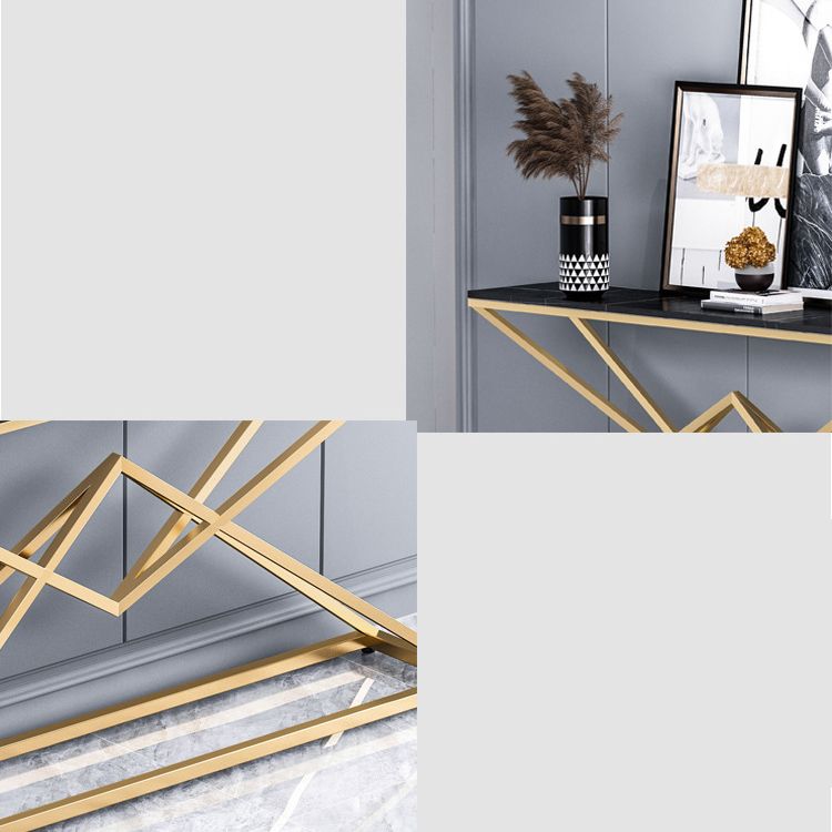 11" Wide Stone Glam Console Table Rectangle Console Sofa Table Clearhalo 'Console Tables' 'console_tables' 'Entry & Mudroom Furniture' 'furn' 'furn_console_tables' 'Furniture' 1200x1200_988892b7-1d58-474d-a011-a9350a492374