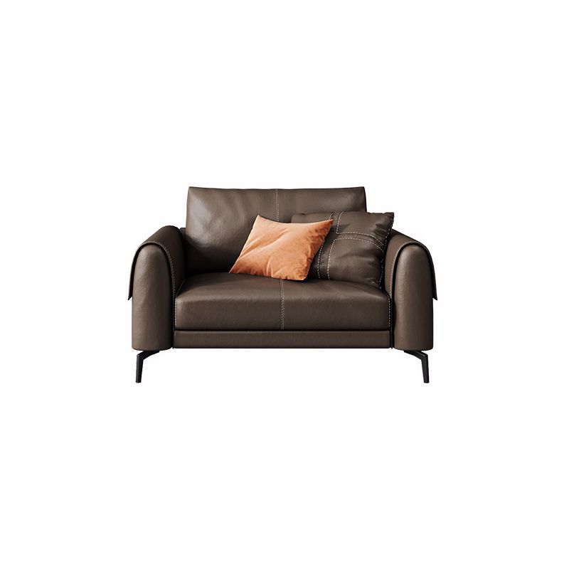 Vintage Sofa Dark Brown Pillows Rolled Arm Living Room Settee