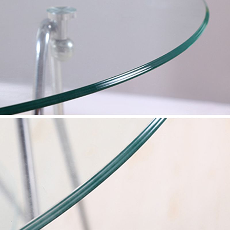 Modern Style Glass Kitchen Dining Table Round Table with Metal Base for Home Clearhalo ' dining_table' 'Dining Tables & Seating' 'Dining Tables' 'furn' 'furn_dining_table' 'Furniture' 'furniture_dining_table' 'Kitchen & Dining Furniture' 'kitchen&dining_furn' 'kitchen' 'kitchen_dining_table' 1200x1200_988bba99-3609-431f-9166-1bf2bdc12e29