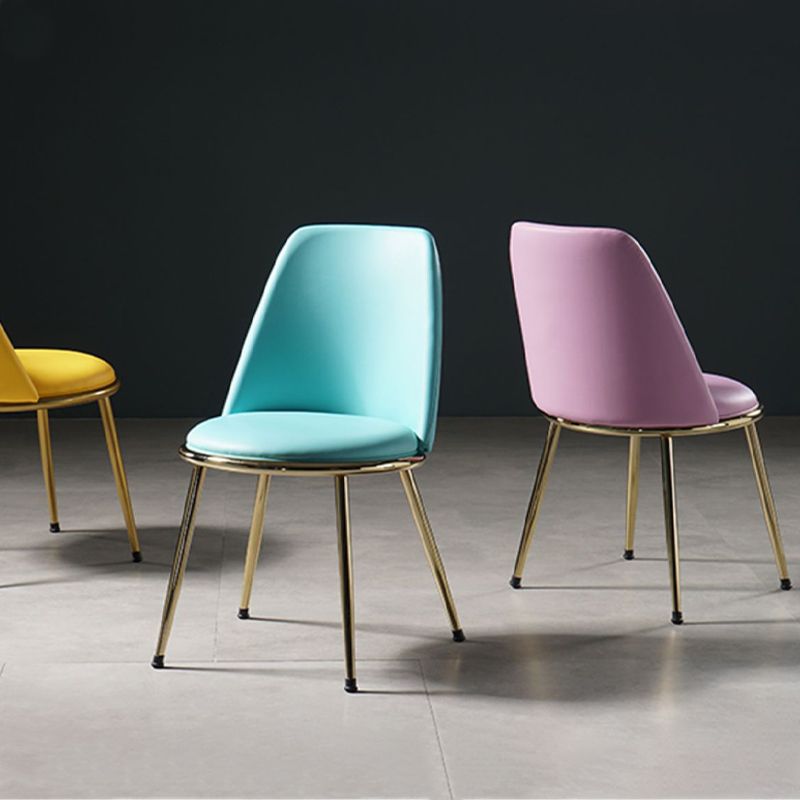 Sedia laterale in stile glam sedia da pranzo srofida senza braccio per sala da pranzo