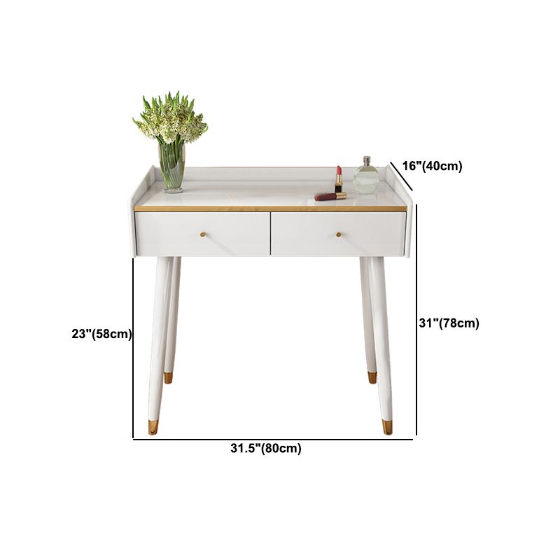 Tabella di vanità per trucco da 31,5 "W imposta in bianco con 2 cassetti