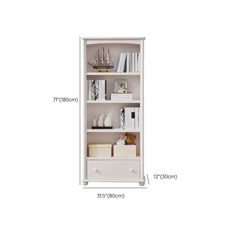 White Wooden Bookshelf Standard Shelves Included Closed Back Bookcase