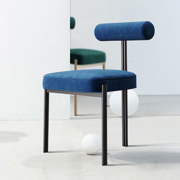 Nordic Flannelette Chair with Metal Base 32"H Open Back Dining Side Chair for Restaurant Clearhalo ' kitchen&dining_furn' 'Dining Chairs' 'Dining Tables & Seating' 'dining_chair' 'furn' 'furn_dining_chair' 'Furniture' 'furniture_dining_chair' 'Kitchen & Dining Furniture' 'kitchen' 1200x1200_98905f17-6612-48c0-9b7c-8e0fdfea3abe