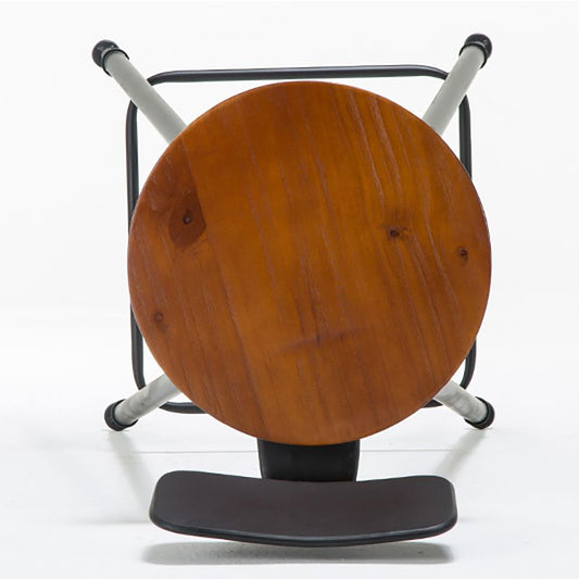 Tabouret de comptoir de dos de dos de bras moderne tabouret en fer avec siège en bois pour bar