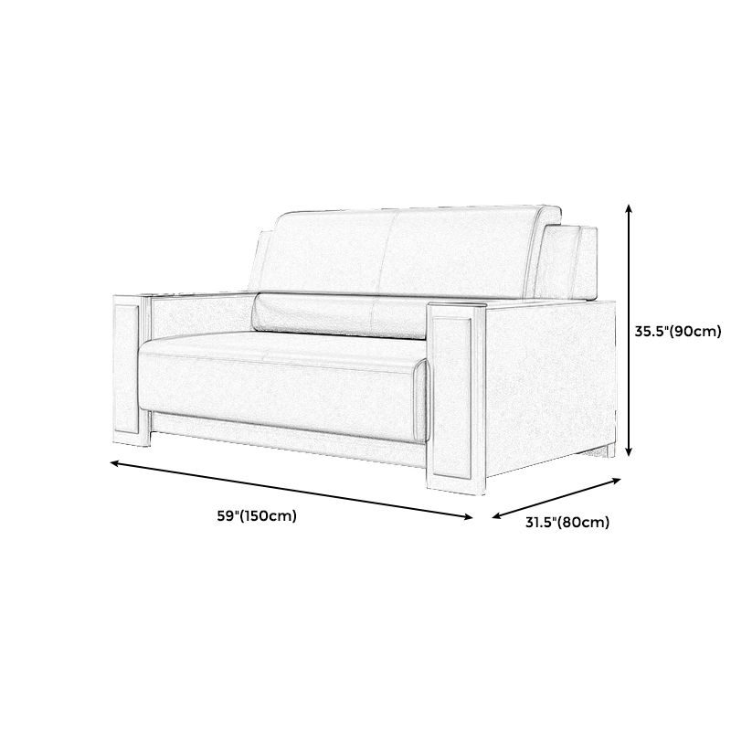 Contemporary Tight Back Single Cushion Seat Sofa 35.43"High Square Arm Sofa, Gray Clearhalo 'furn' 'furn_sofas' 'Furniture' 'furniture_sofas' 'kitchen' 'kitchen_sofas' 'Living Room Furniture' 'Sofa' 'sofas' 1200x1200_98916e8a-bd3e-4f70-a99b-b0ba0789683a