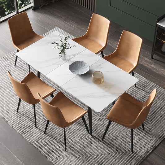 Contemporary Leather Dining Arm Chairs Solid Back Dining Side Chairs (Set of 2) Clearhalo ' kitchen&dining_furn' 'Dining Chairs' 'Dining Tables & Seating' 'dining_chair' 'furn' 'furn_dining_chair' 'Furniture' 'furniture_dining_chair' 'Kitchen & Dining Furniture' 'kitchen' 1200x1200_98919417-7a24-4d78-9cc3-d59e1bb00b16