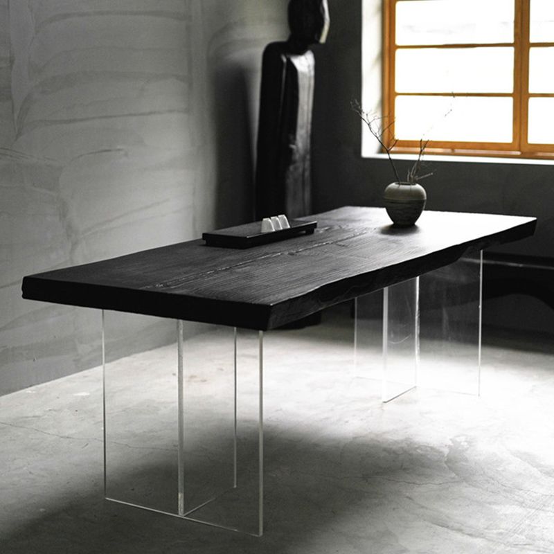 Pine Wood Top Dining Table Contemporary Rectangle Dining Table with Double Pedestal Base Clearhalo ' dining_table' 'Dining Tables & Seating' 'Dining Tables' 'furn' 'furn_dining_table' 'Furniture' 'furniture_dining_table' 'Kitchen & Dining Furniture' 'kitchen&dining_furn' 'kitchen' 'kitchen_dining_table' 1200x1200_9892a458-eab0-4d6e-ad2c-fb1586e05c16
