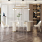Double Pedestal Dining Room Table Modern Stone Table for Kitchen