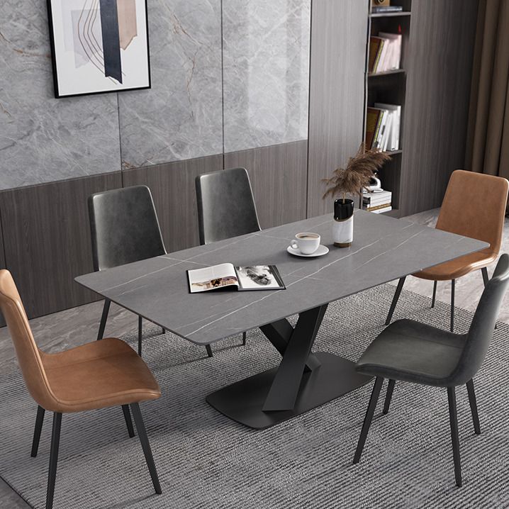 Modern Dinette Set 1/4/5/6/7 Pieces Dining Table Set with Sintered Stone Top Clearhalo 'Dining Room Sets' 'Dining Tables & Seating' 'dining_room_set' 'furn' 'furn_dining_room_set' 'Furniture' 'furniture_dining_room_set' 'Kitchen & Dining Furniture' 1200x1200_98956f30-c0f7-4834-b716-be731420fe4f