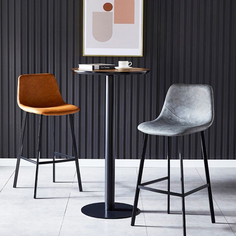 Scandinavian Style Bar-stool with Square Leather Seat Counter Stool Kitchen Bar-stool Clearhalo 'Bar Furniture' 'Bar Stools' 'bar_stools' 'furn' 'furn_bar_stools' 'Furniture' 'furniture_bar_stools' 'Kitchen & Dining Furniture' 1200x1200_9895eb3e-62a7-48a9-bef5-503669d99965