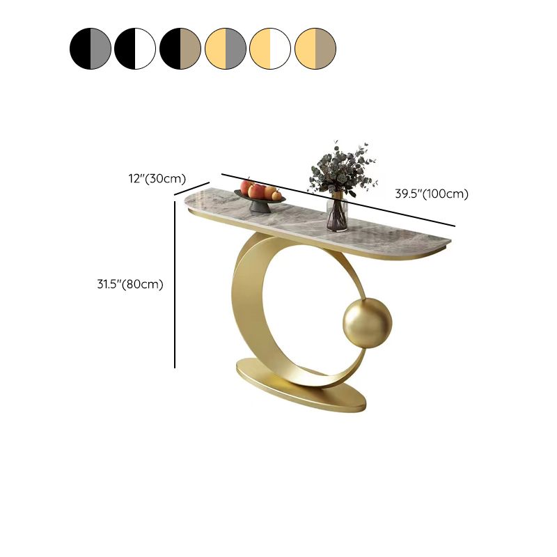 Contemporary Console Accent Table Antique Finish Console Sofa Table in Stone Clearhalo 'Console Tables' 'console_tables' 'Entry & Mudroom Furniture' 'furn' 'furn_console_tables' 'Furniture' 1200x1200_989661ef-b170-47e9-a92c-bed859097f4d