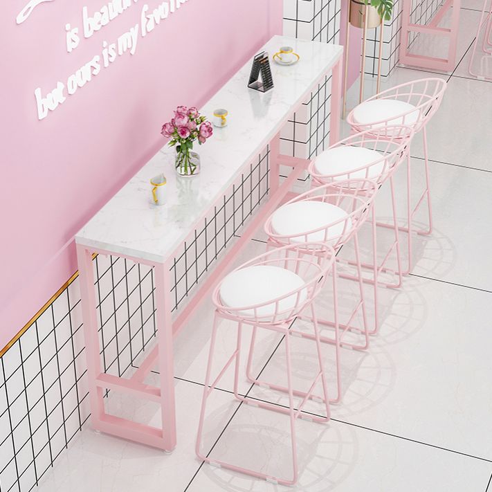 Modern Pink Rectangle Counter-height Pub Table Coffee Shop Footrest Pub Bar Table Clearhalo 'Bar Furniture' 'Bar Tables' 'bar_tables' 'furn' 'furn_bar_tables' 'Furniture' 'furniture_bar_tables' 'Kitchen & Dining Furniture' 'kitchen&dining_furn' 'kitchen' 1200x1200_98971d81-a26a-4fb9-bd0f-c13032ef2712