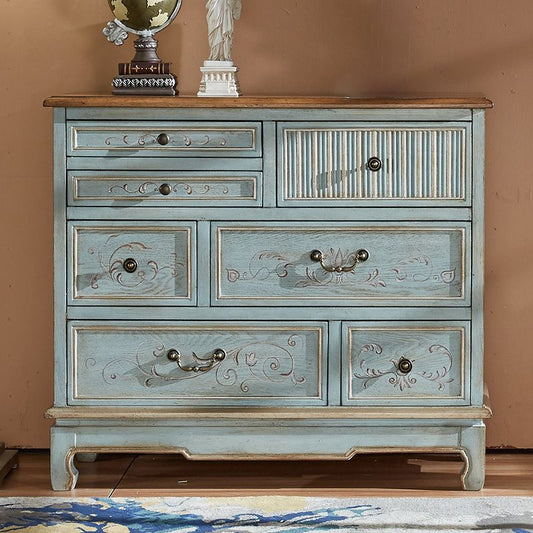 Coastal Storage Chest Dresser Solid Wood Dresser with 5/7 Drawers , 14.04 Inch W Clearhalo 'Bedroom Furniture' 'Dressers & Chests' 'dressers_chests' 'furn' 'furn_dressers_chests' 'Furniture' 1200x1200_98977ab1-8a52-4b37-a55a-7364bddbb4f4