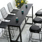 Nordic Rectangle Bar Table 42-inch Height Iron Pedestal Bistro Table Clearhalo 'Bar Furniture' 'Bar Tables' 'bar_tables' 'furn' 'furn_bar_tables' 'Furniture' 'furniture_bar_tables' 'Kitchen & Dining Furniture' 1200x1200_98978c7e-2cf3-426b-9e24-69b3c859ffb3