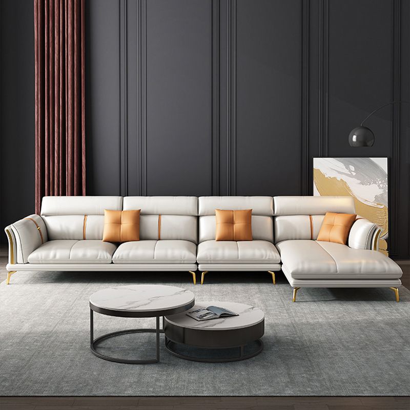 35.43 "Hoog uitlopende arm sectionele lederen sectionele lederen sectioneel met 3 kussens
