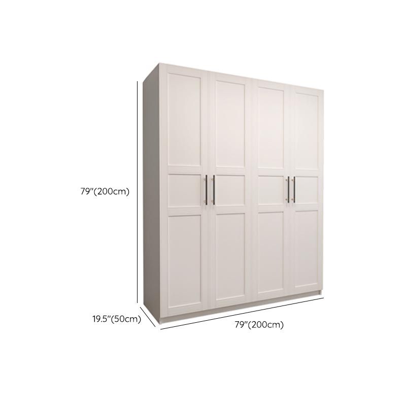 White Wood Wardrobe Cabinet With Drawers and Clothes Hanging Rod Storage Armoire Clearhalo 'Armoires & Wardrobes' 'armoires_wardrobes' 'Bedroom Furniture' 'furn' 'furn_armoires_wardrobes' 'Furniture' 1200x1200_989940d4-c7bb-4ce7-8b78-09684a0c569e