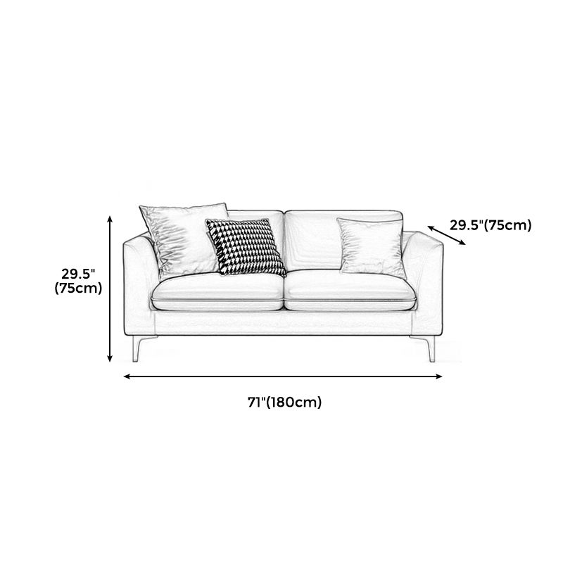 Gold Modern Fabric Sofa with Bolster Pillows 29.53"High Square Arm Sofa Clearhalo 'furn' 'furn_sofas' 'Furniture' 'furniture_sofas' 'kitchen' 'kitchen_sofas' 'Living Room Furniture' 'Sofa' 'sofas' 1200x1200_989ab255-8543-423b-aef0-081bcccf4a51