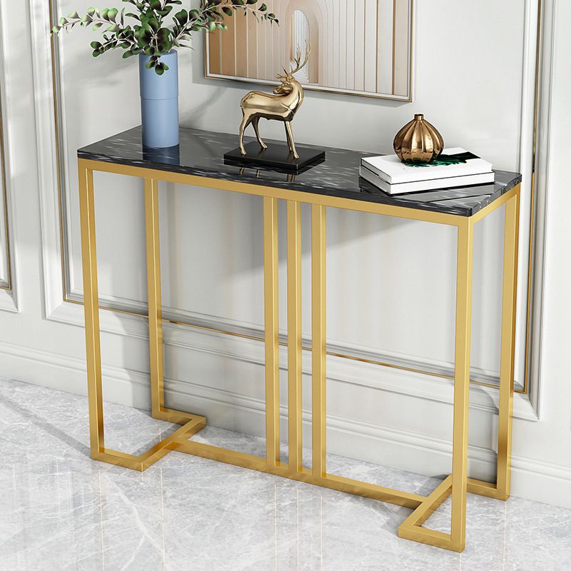 Glam Marble Console Table 12" W Rectangle Accent Table for Hall