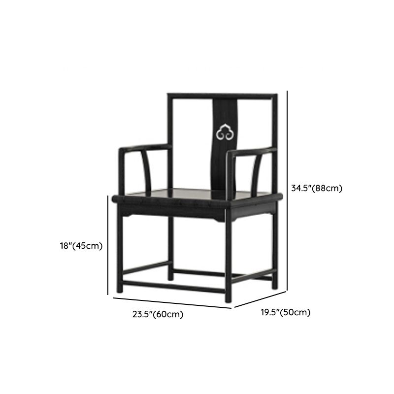 椅子付きの現代的なスタイルのソリッドブラックウッドダイニングテーブル
