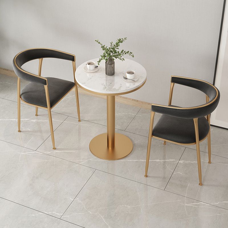 Glam Metal Arm Dining Chair Open Back Dining Side Chair for Home Use Clearhalo ' kitchen&dining_furn' 'Dining Chairs' 'Dining Tables & Seating' 'dining_chair' 'furn' 'furn_dining_chair' 'Furniture' 'furniture_dining_chair' 'Kitchen & Dining Furniture' 'kitchen' 1200x1200_989d6d42-afbd-45fc-9310-5c4f0717ad4e