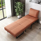 Orange Faux leather Sofa Bed 35.43" Wide Contemporary Sleeper Sofa with Upholstered
