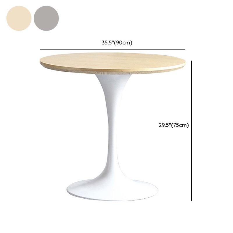 Modern Round Wood Tabletop Metal Tulip Base Dining Table for Dining Room