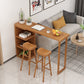 Juego de mesa de barra moderna 1/2/3 PCS Mesa de barra de madera maciza y taburetes de bares sin respaldo