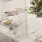 High Gloss White Dining Table Set 1/2/6/7 Pieces Glam Dinette Set with Padded Chairs