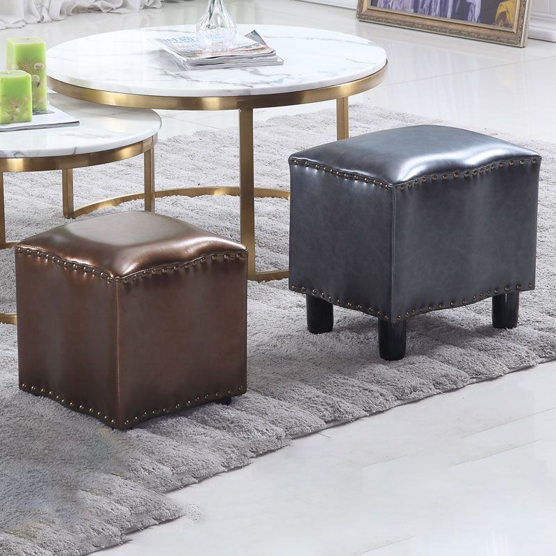 Modern Brown Standard Leather Pure Color Standard for Drawing Room Clearhalo 'furn' 'furn_ottomans_poufs' 'Furniture' 'Living Room Furniture' 'Ottomans & Poufs' 'ottomans_poufs' 1200x1200_98a18f1b-b6d3-4b42-af8e-47dbe1619cba