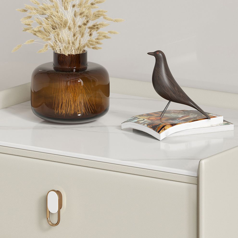 Table table de chevet de table en pierre moderne avec 2 tiroirs