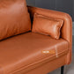 Quadratarm Faux Ledersofa Id Century Lose Rücken -Einzelkissen -Sofa