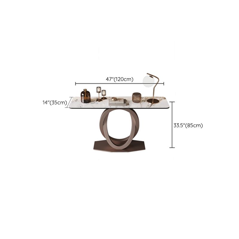 Modern Console Table Stone Abstract Base Accent Table , 33.46" Tall Clearhalo 'Console Tables' 'console_tables' 'Entry & Mudroom Furniture' 'furn' 'furn_console_tables' 'Furniture' 1200x1200_98a58ebf-f634-403e-a075-cd1583f88a7a