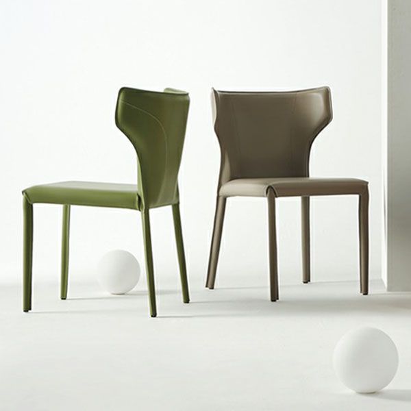 Contemporary Leather Dining Chair Wingback Side Chair in Matte Finish Clearhalo 'Dining Chairs' 'Dining Tables & Seating' 'dining_chair' 'furn' 'furn_dining_chair' 'Furniture' 'Kitchen & Dining Furniture' 1200x1200_98a5e79f-65ab-49d7-863a-8b0493439015